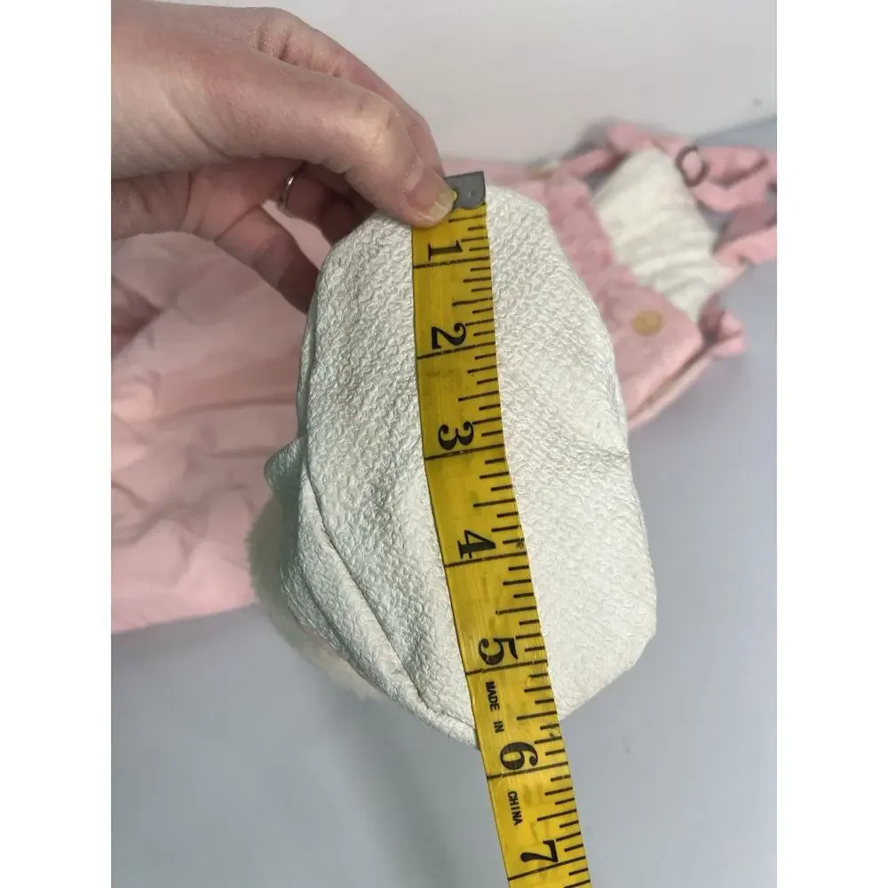 Vintage Snowsuit Quilted Pram Trundle Bundle Pink Removable Booties